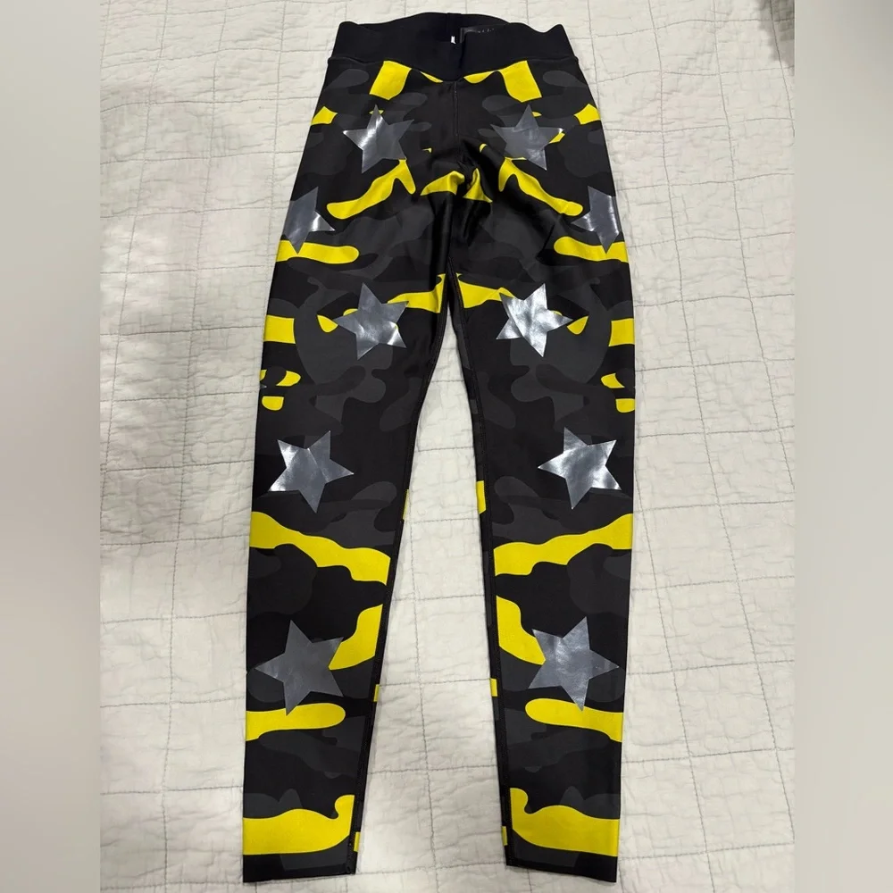 Ultracor Black Yellow Camo Star Legging Size XS